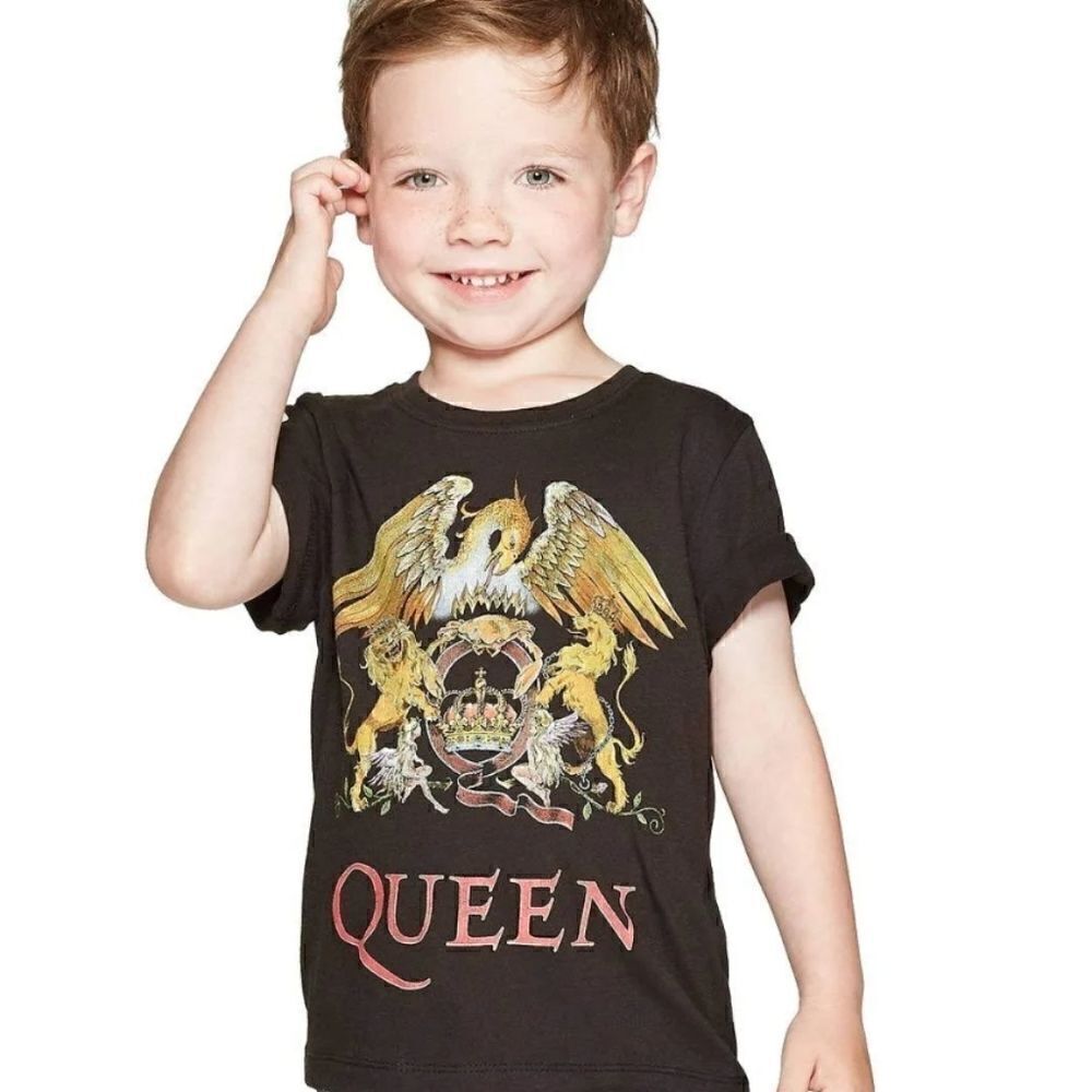 QUEEN OFFICIAL MERCHANDISE BLACK GRAPHIC T-SHIRT, SIZE 3T